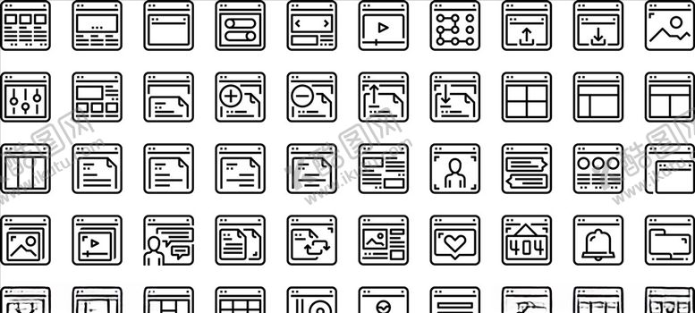 编号：38222910110348157753【酷图网】源文件下载-黑白手绘图标