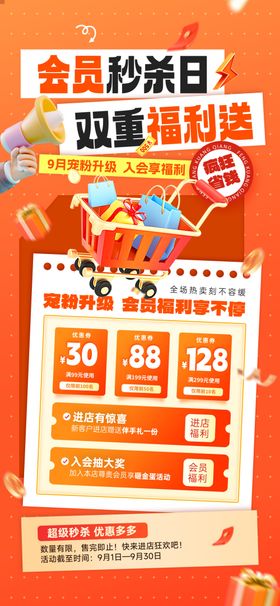 会员秒杀日促销活动海报
