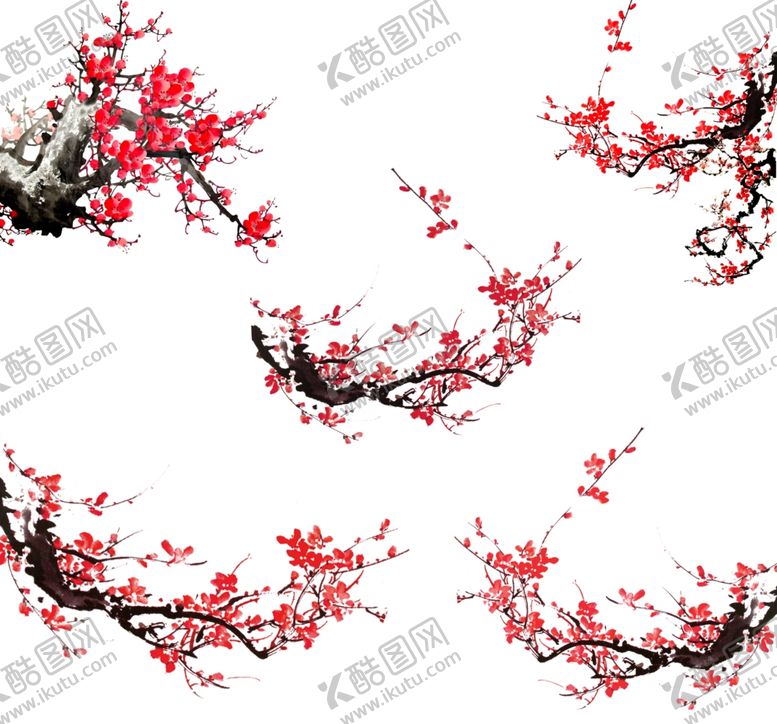 编号：92080601201425056077【酷图网】源文件下载-免扣水墨梅花