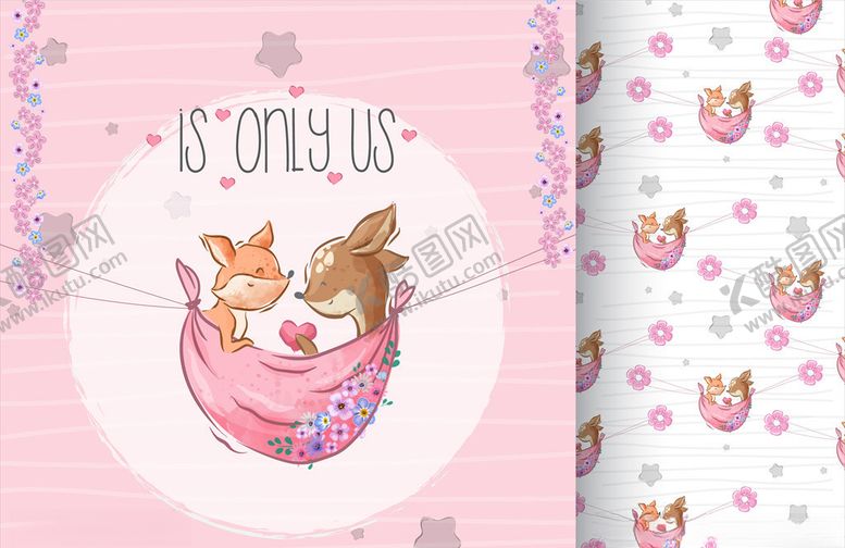 编号：52605509181042155410【酷图网】源文件下载-狐狸印花