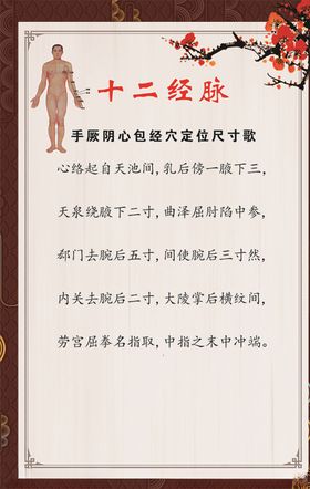 手厥阴心包经穴定位尺寸歌