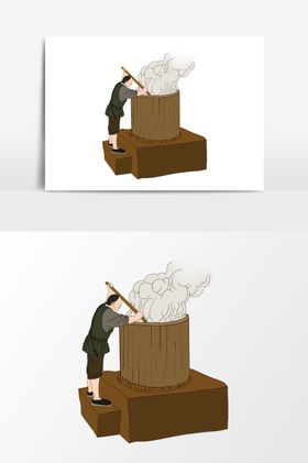 淡彩国画人物