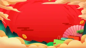 中国风背景潮时尚潮展板