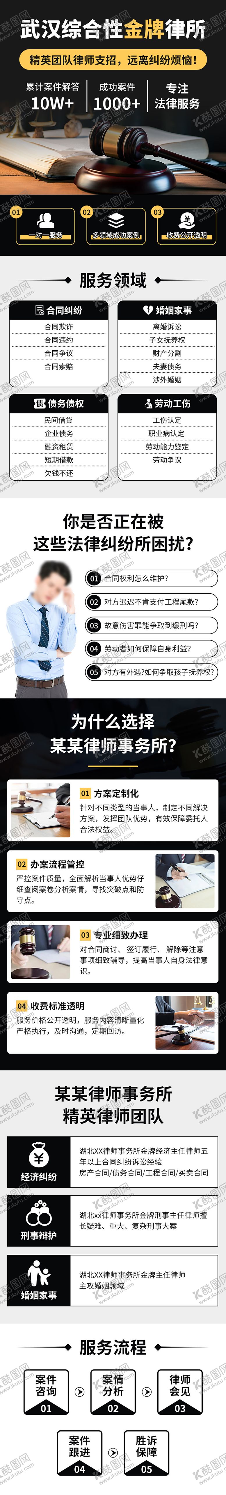 编号：62515009200503379770【酷图网】源文件下载-律师事务所H5落地页长图