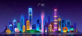 广州建筑夜晚效果