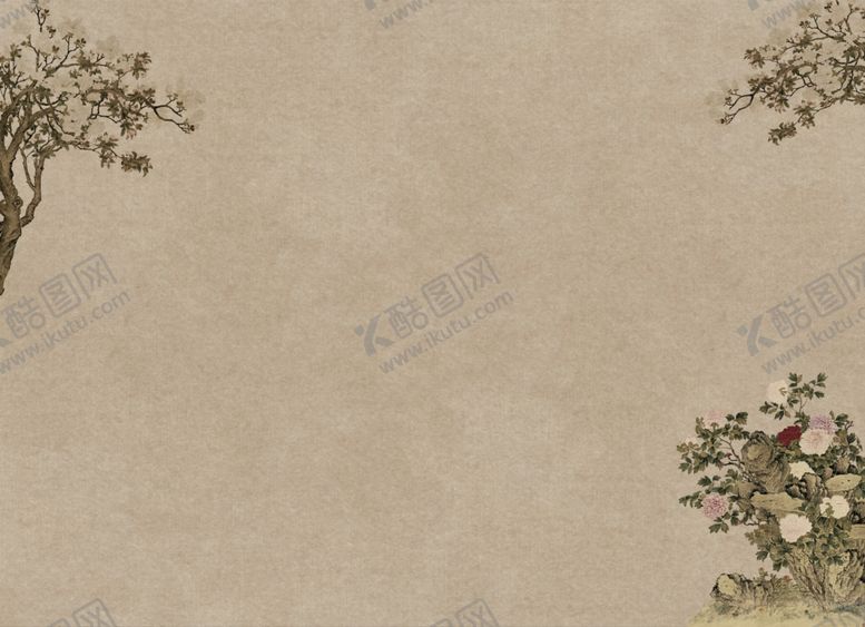 编号：97574609241308033355【酷图网】源文件下载-中国风水墨山水怀旧工笔梅花