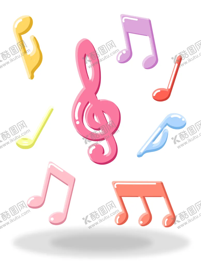 编号：66422412081040153756【酷图网】源文件下载-彩色漂浮音符