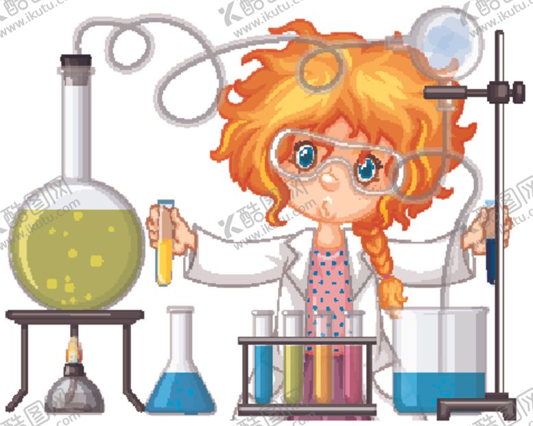 编号：93961110060609196546【酷图网】源文件下载-卡通化学教师