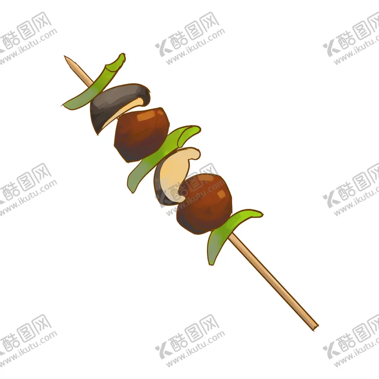 编号：29903210270524402167【酷图网】源文件下载-烤香菇辣椒插画