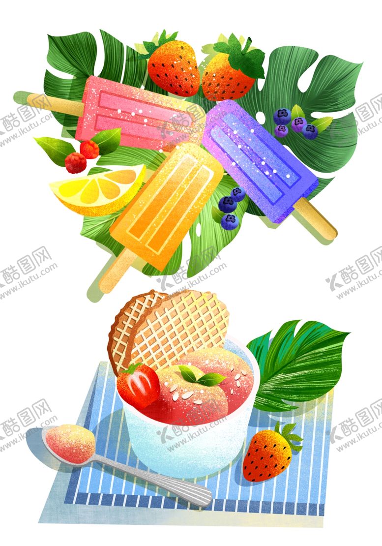 编号：17104805022325124972【酷图网】源文件下载-手绘美食海报图片
