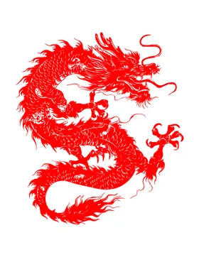 剪纸龙logo头动漫吉祥物
