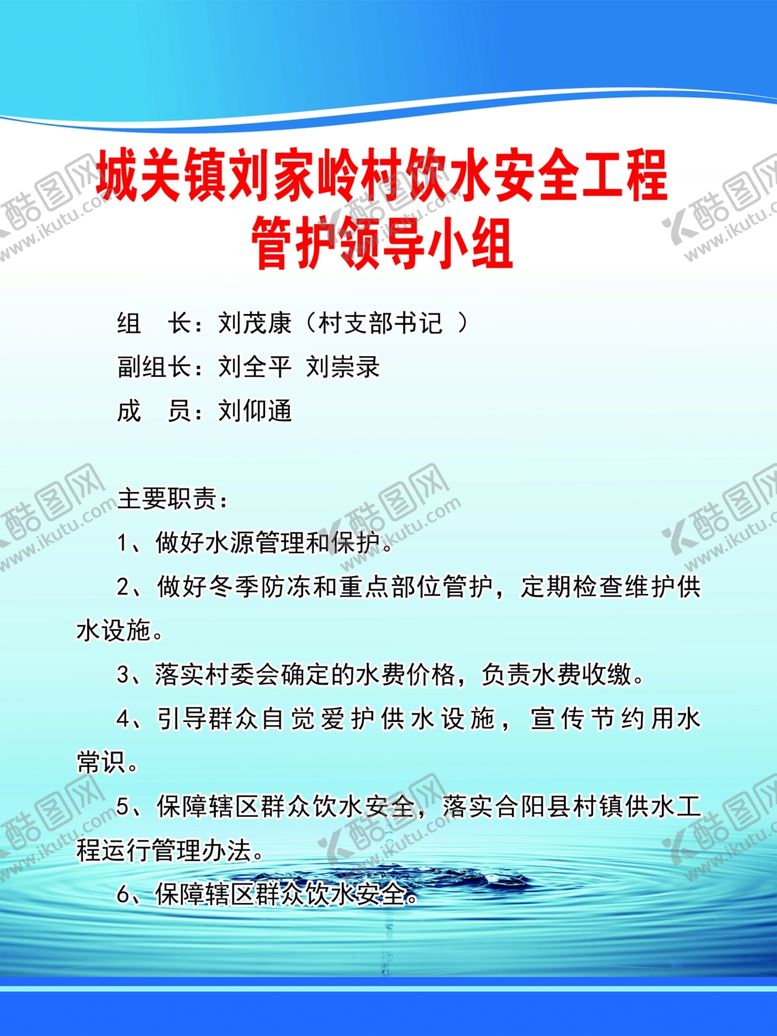 编号：91227109290616416278【酷图网】源文件下载-农村饮水安全制度