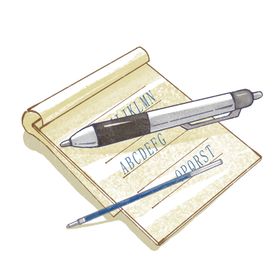 线稿素材文字文具小物品