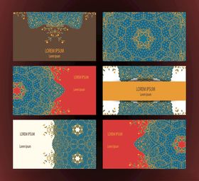 复古花纹名片设计集合
