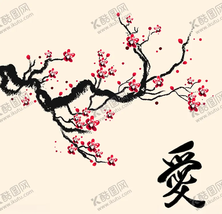 编号：24431703270032259685【酷图网】源文件下载-梅花素描手绘元素开花