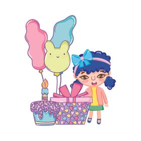 卡通生日女孩
