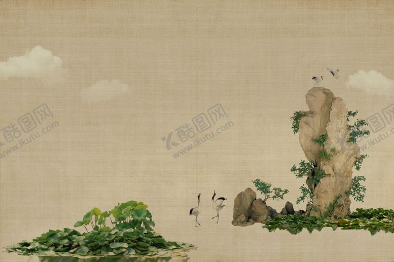 编号：13542602261201072310【酷图网】源文件下载-国风工笔国画分层素材