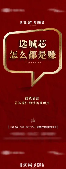 地产现房热销投资回报大字报系列海报