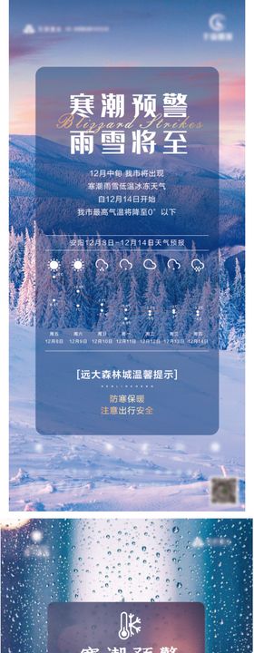 地产寒潮预警海报