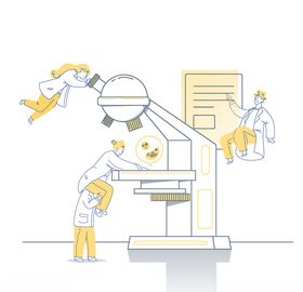 矢量卡通科学实验人物