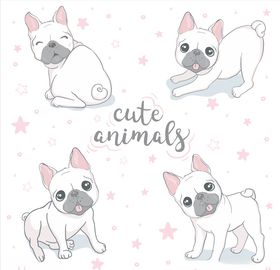 粉色狗插画