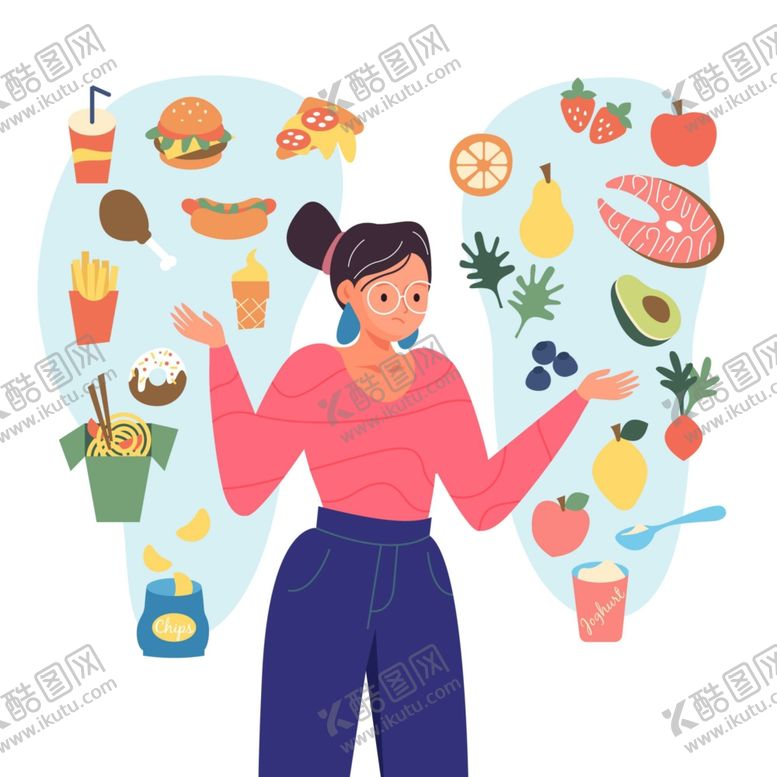 编号：64499009280853066431【酷图网】源文件下载-健康饮食插画设计