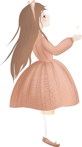 手绘可爱女孩免抠元素