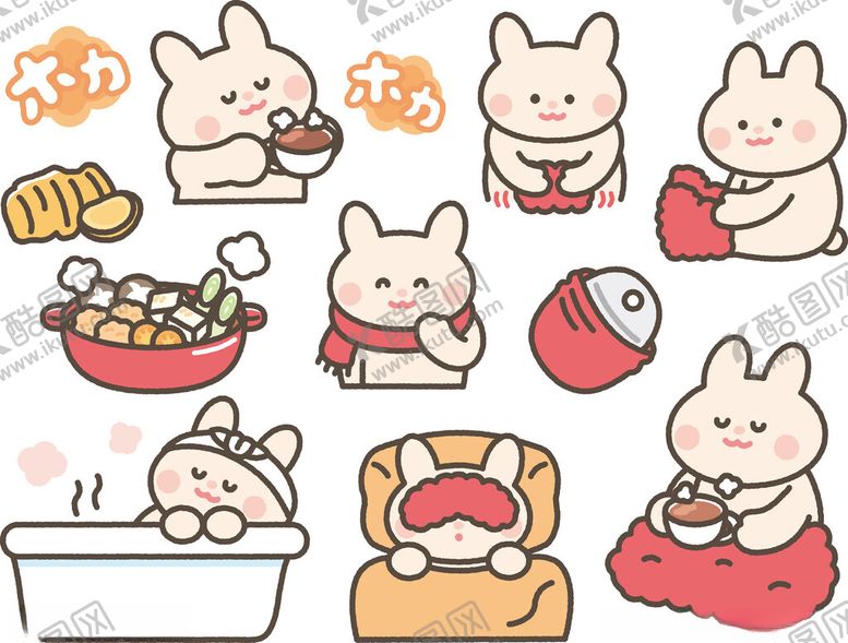 编号：87404710042357428975【酷图网】源文件下载-可爱兔子的日常趣味场景