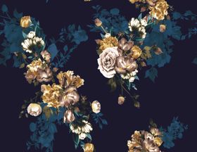 数码印花手绘手绘花花朵