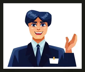 手绘商务人物办公士办公