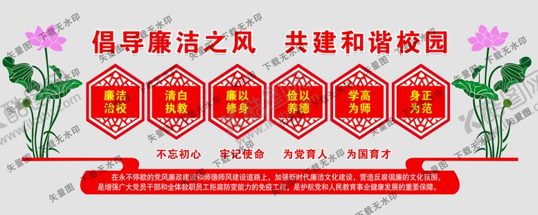 编号：02847110080448282938【酷图网】源文件下载-廉政墙面  矢量 
