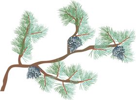 水墨松树