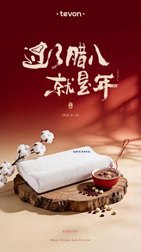 腊八节家居海报节气海报枕头