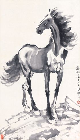 徐悲鸿大气国画马