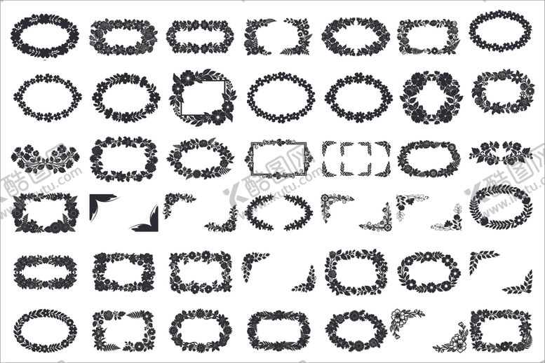 编号：88126404170128028346【酷图网】源文件下载-花卉花纹边框