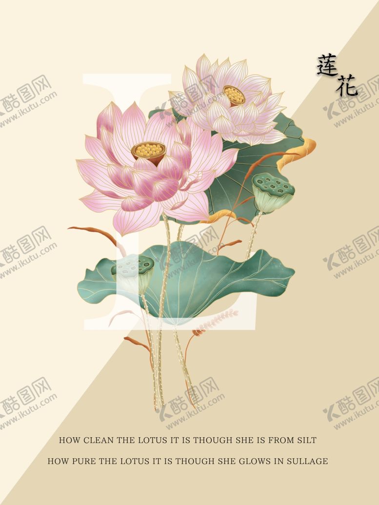 编号：13371505101219179984【酷图网】源文件下载-莲花插画海报