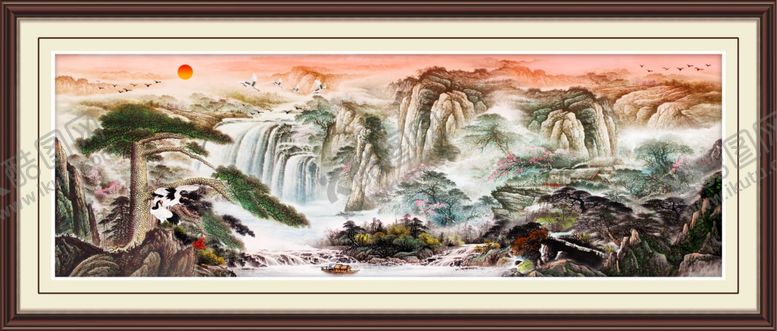 编号：44287906240822472779【酷图网】源文件下载-中式大气山水装饰画