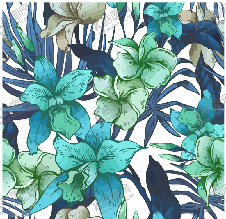 编号：91974809181907342825【酷图网】源文件下载-热带绿色植物背景底纹