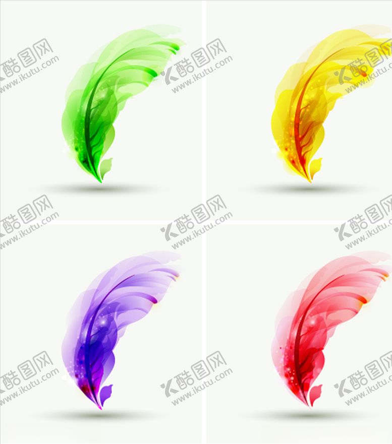 编号：38159510031330366108【酷图网】源文件下载-矢量手绘羽毛