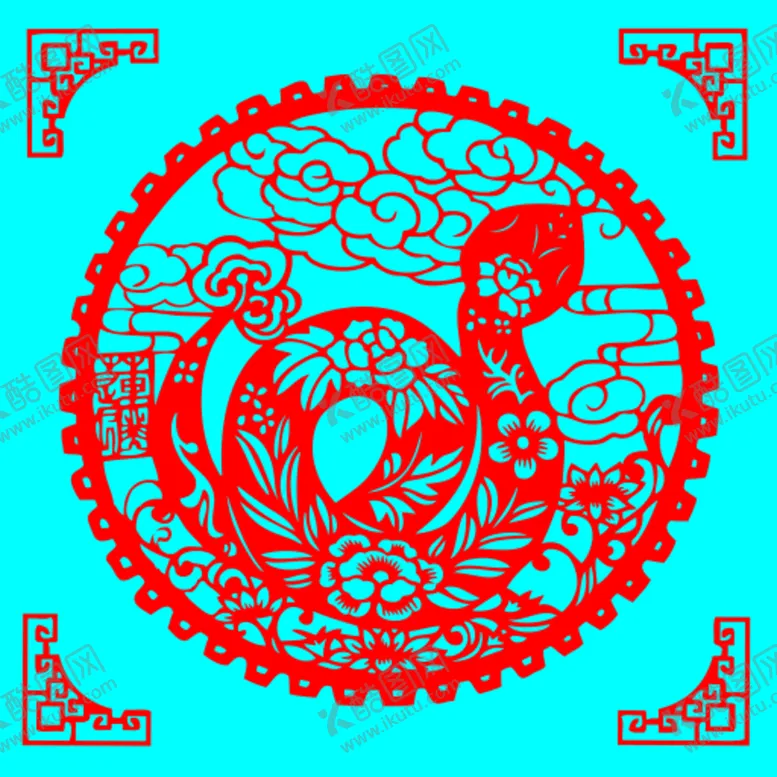 编号：27375901310532054974【酷图网】源文件下载-蛇剪纸
