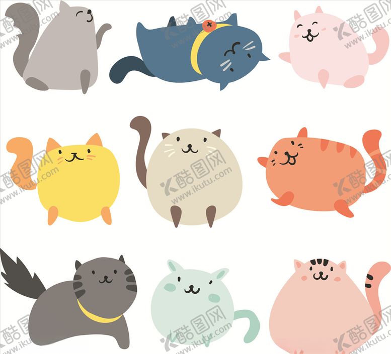 编号：68705709091542162196【酷图网】源文件下载-矢量手绘卡通猫