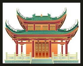 手绘古典建筑