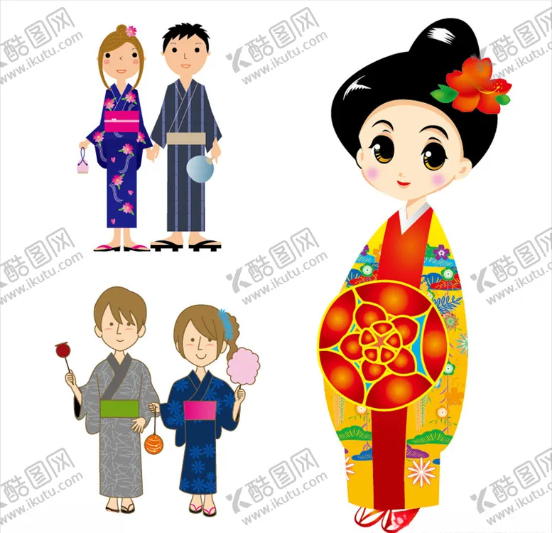 编号：26153706160925121689【酷图网】源文件下载-和服卡通