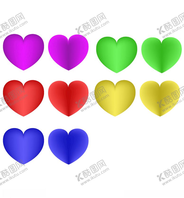 编号：91505510021952298306【酷图网】源文件下载-各色爱心素材