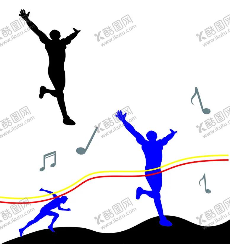 编号：10121401201415161422【酷图网】源文件下载-跑步剪影