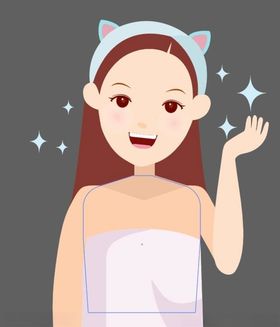 美女洗脸护肤美容步骤矢量