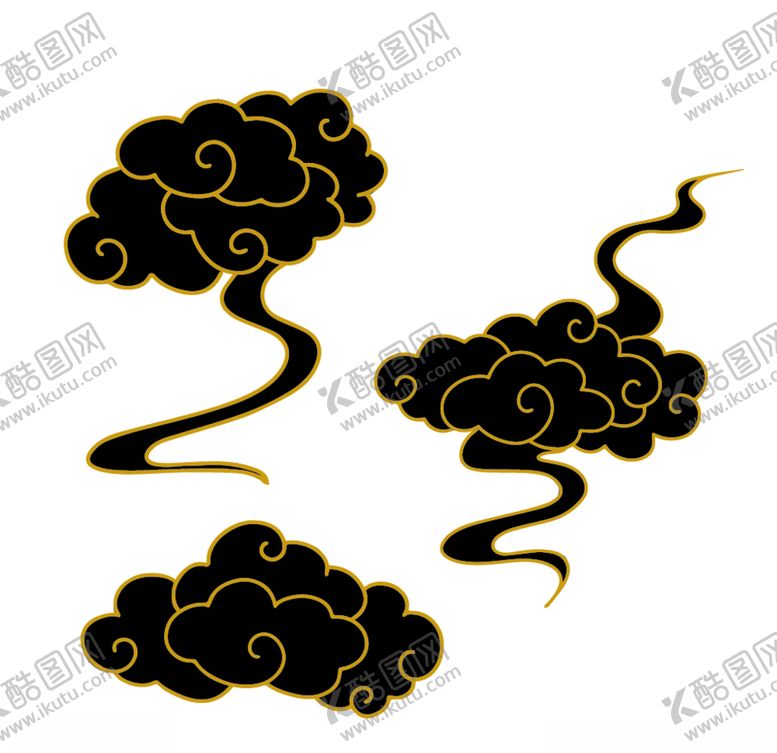 编号：42838309090251057757【酷图网】源文件下载-传统金边黑色祥云