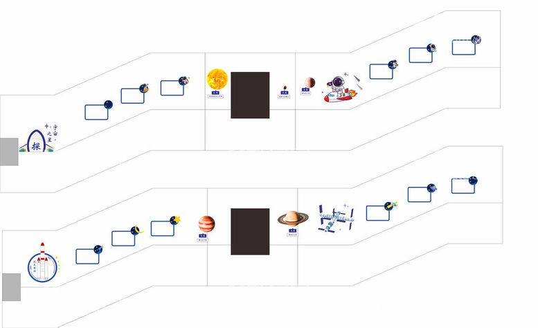 编号：36963003081211062373【酷图网】源文件下载-宇宙航天楼梯文化墙