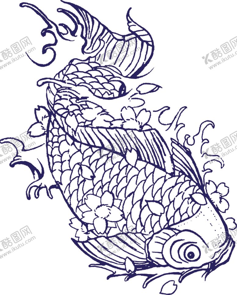 编号：81491006251236106212【酷图网】源文件下载-传统鲤鱼图案