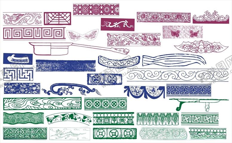 编号：33842411021433211109【酷图网】源文件下载-花纹花边传统图案装饰雕花